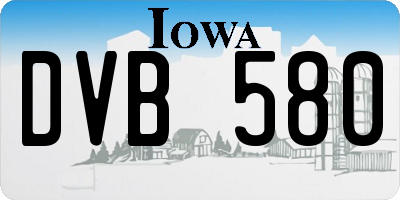 IA license plate DVB580