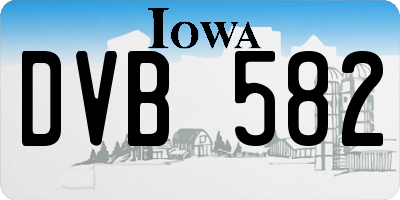IA license plate DVB582