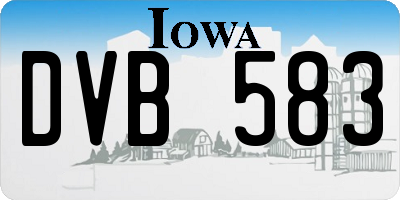 IA license plate DVB583