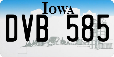 IA license plate DVB585