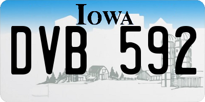 IA license plate DVB592