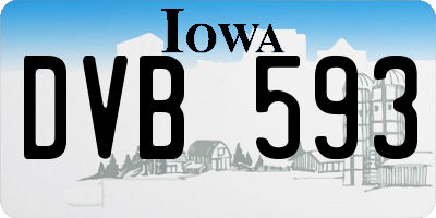 IA license plate DVB593