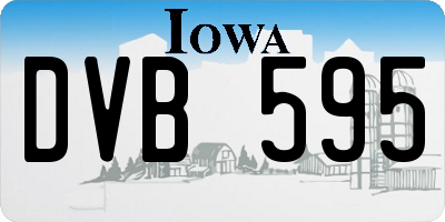 IA license plate DVB595