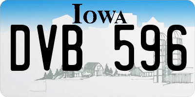 IA license plate DVB596