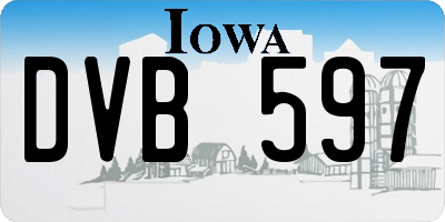 IA license plate DVB597
