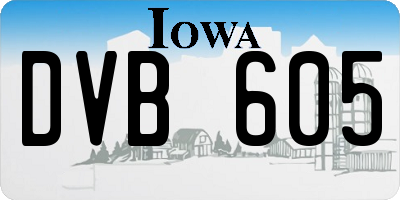 IA license plate DVB605