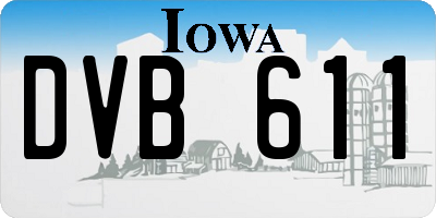 IA license plate DVB611