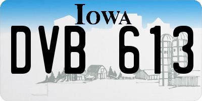 IA license plate DVB613