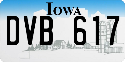 IA license plate DVB617