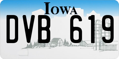 IA license plate DVB619