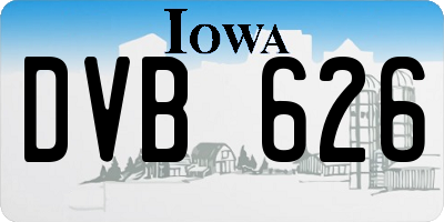 IA license plate DVB626