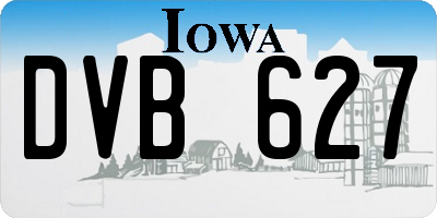 IA license plate DVB627