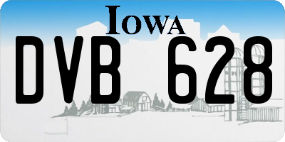 IA license plate DVB628