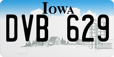 IA license plate DVB629