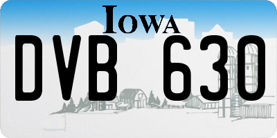 IA license plate DVB630