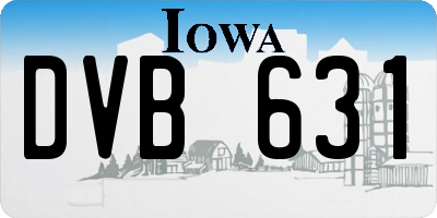 IA license plate DVB631