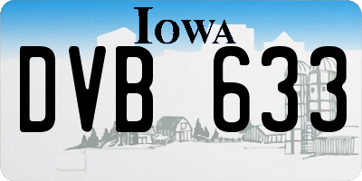 IA license plate DVB633