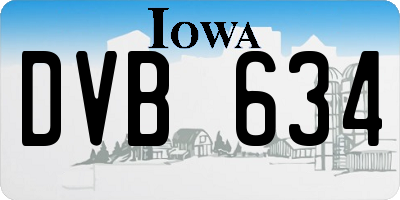 IA license plate DVB634