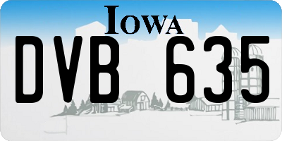 IA license plate DVB635