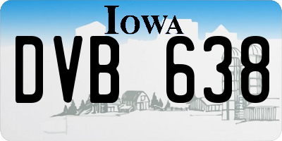 IA license plate DVB638