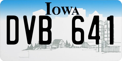IA license plate DVB641