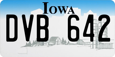 IA license plate DVB642