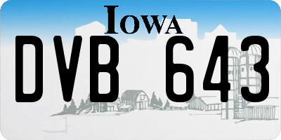 IA license plate DVB643