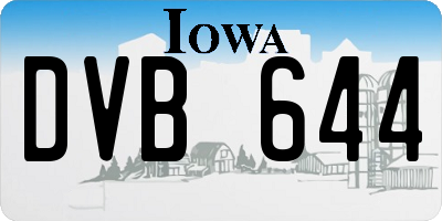 IA license plate DVB644