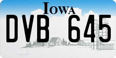 IA license plate DVB645