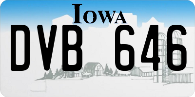 IA license plate DVB646