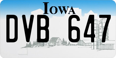 IA license plate DVB647