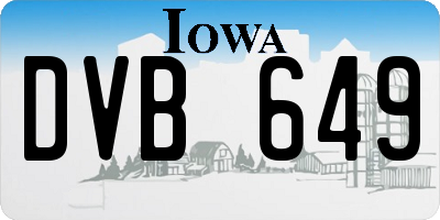 IA license plate DVB649