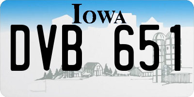 IA license plate DVB651