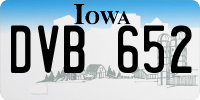 IA license plate DVB652