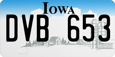 IA license plate DVB653