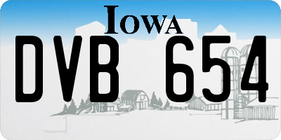 IA license plate DVB654