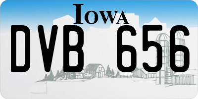 IA license plate DVB656