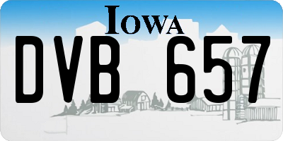 IA license plate DVB657
