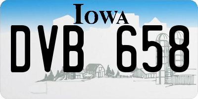 IA license plate DVB658