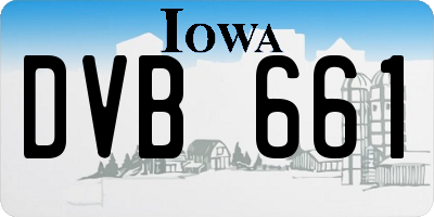IA license plate DVB661