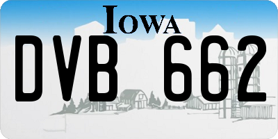 IA license plate DVB662