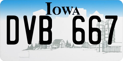 IA license plate DVB667