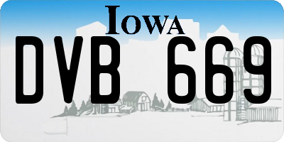 IA license plate DVB669