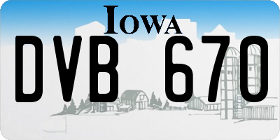 IA license plate DVB670