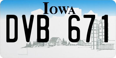 IA license plate DVB671
