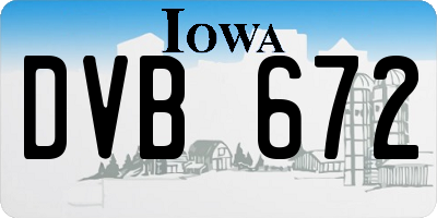 IA license plate DVB672