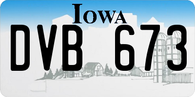 IA license plate DVB673