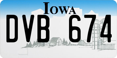 IA license plate DVB674