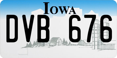 IA license plate DVB676