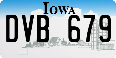 IA license plate DVB679